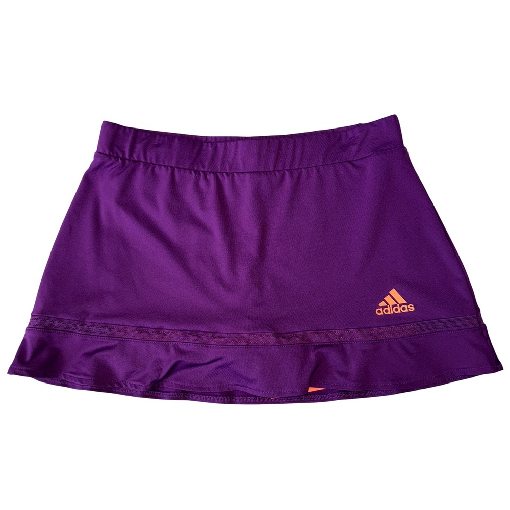 Adidas Womens Tennis Skirt Purple Orange Climalite Built in Shorts Athletic Sz S